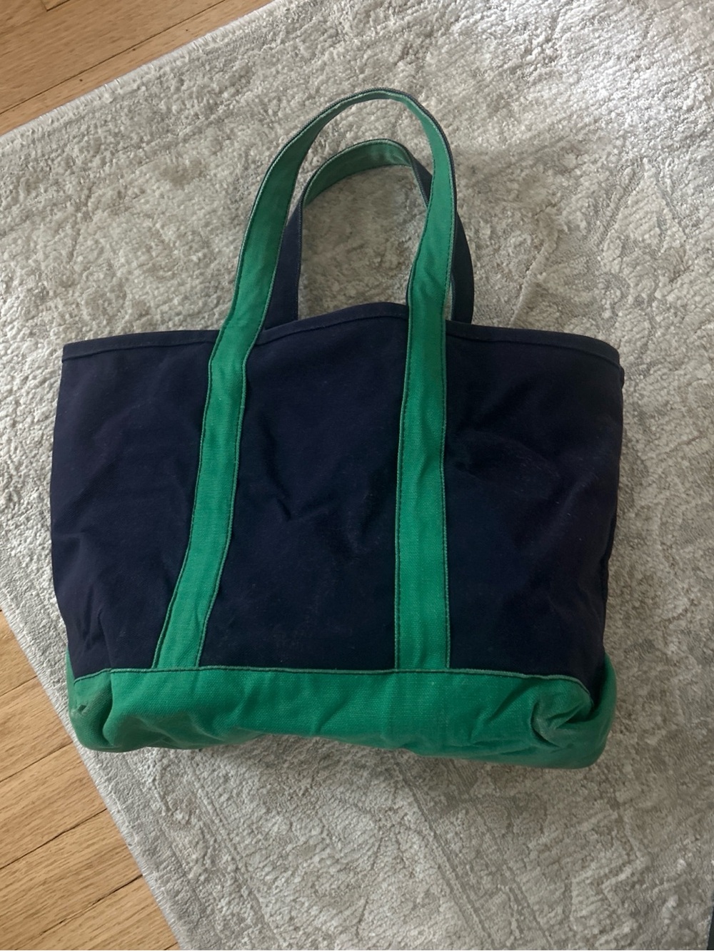 Navy and green  Canvas Tote Bag